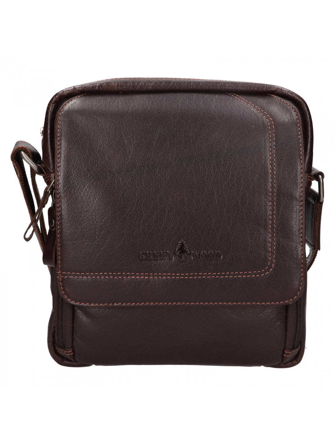 Pánská kožená taška přes rameno Greenwood Monte – tmavě hnědá